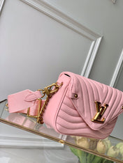 MULTI-POCHETTE PINK CALFKIN 19CM CROSS BODY BAG