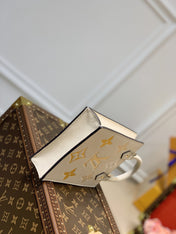 LV PETIT SAC PLAT CREAM MONOGRAM EMPREINTE COWHIDE LEATHER