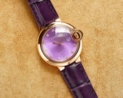BALLON BLEU 33MM ROSE GOLD CASE PINK DIAL LEATHER STRAP