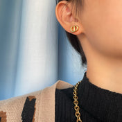 PETIT CD STUD EARRINGS GOLD