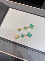 CLOVER MALACHITE 3 MOTIFS GOLD