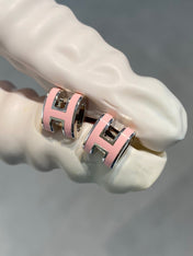 MINI POP H SILVER EARRINGS PINK
