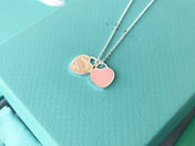 DOUBLE HEART PEDANT SILVER NECKLACE