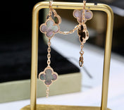 CLOVER BLACK MOP PINK GOLD BRACELET 5 MOTIFS
