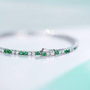 GREEN SPINEL MINI DIAMOND BRACELET