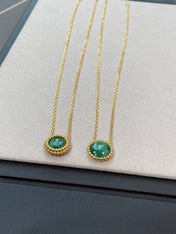COULEURS MALACHITE PINK GOLD NECKLACE