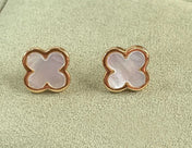 PURE CLOVER MOP PINK GOLD EARRINGS