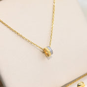QUATRE 2 ROW PEDANT GOLD DIAMOND NECKLACE