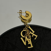 LOEW LOGO GOLD DROP EARRINGS