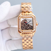 PANTHERE 27MM PINK GOLD CASE DIAMOND BEZEL DIAMOND DIAL