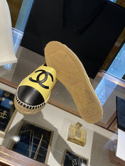 ESPADRILLES YELLOW BLACK LAMBSKIN
