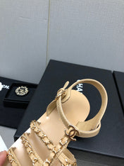 SANDALS BEIGE LAMBSKIN 01