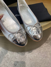 BALLET FLATS SILVER LAMBSKIN