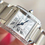 TANK FRANCAISE 20 STEEL DIAMOND BEZEL WHITE DIAL