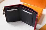 VICTORINE WALLET 12CM BLACK RED MONOGRAM EMPREINTE LEATHER