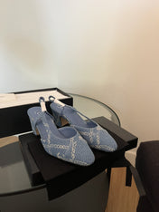 high slingbacks light blue denim