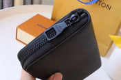 ZIPPY WALLET 10 BLACK AEROGRAM CALFSKIN
