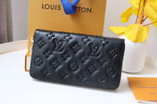 ZIPPY WALLET 19 BLACK EMBOSSED LAMBSKIN