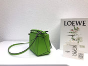 LOE MINI 18 PUZZLE BAG IN EMERALD GREEN CALFSKIN