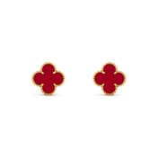 CLOVER MEDIUM CARNELIAN PINK GODL EARRINGS