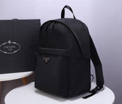 PRA BACKPACK 39 IN BLACK RE-NYLON AND SAFFIANO LEATHER
