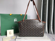 GOYA 26S ROUETTE PM TOTE BAG 30MM IN BROWN CANVAS AND CALFSKIN
