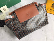 GOYA 26S ROUETTE PM TOTE BAG 30MM IN BROWN CANVAS AND CALFSKIN