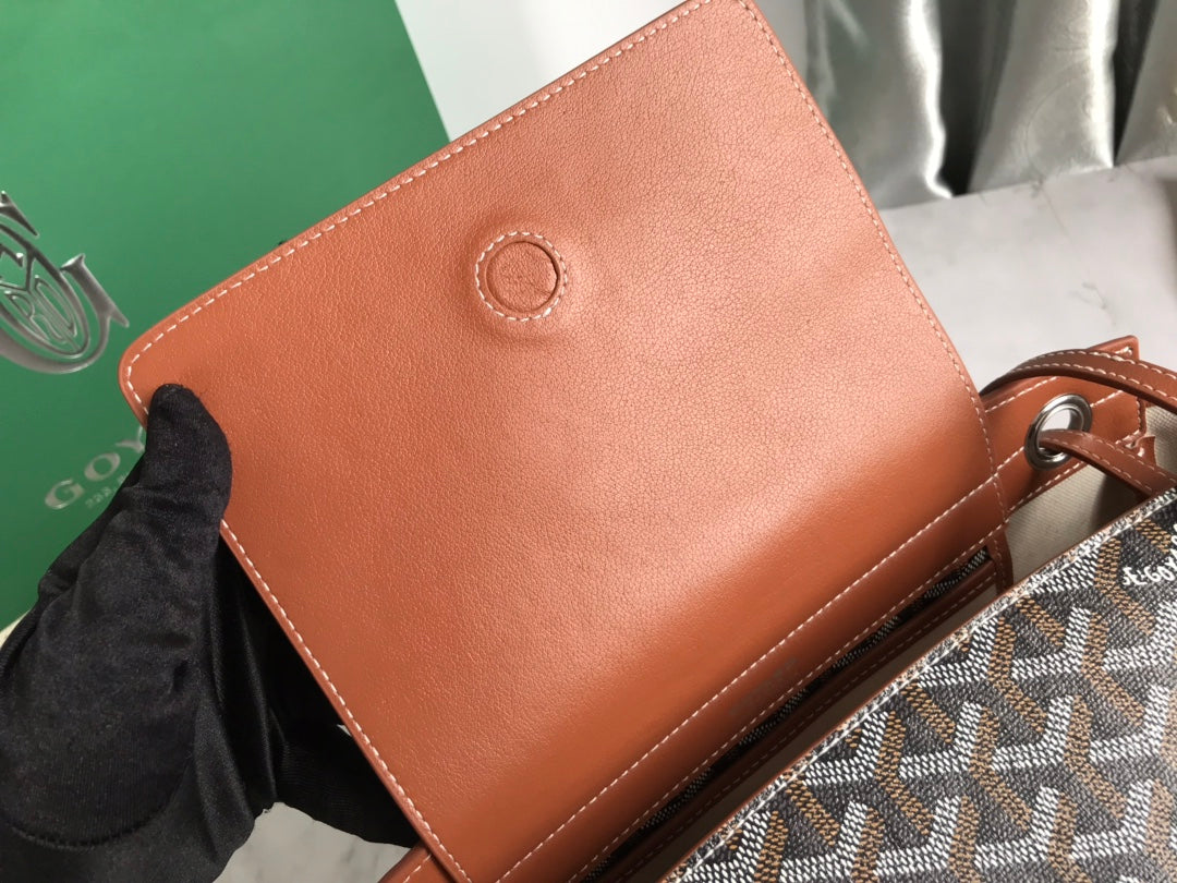GOYA 26S ROUETTE PM TOTE BAG 30MM IN BROWN CANVAS AND CALFSKIN