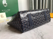 GOYA 26S ROUETTE PM TOTE BAG 30MM IN NAVY BLUE CANVAS AND CALFSKIN