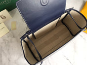 GOYA 26S ROUETTE PM TOTE BAG 30MM IN NAVY BLUE CANVAS AND CALFSKIN