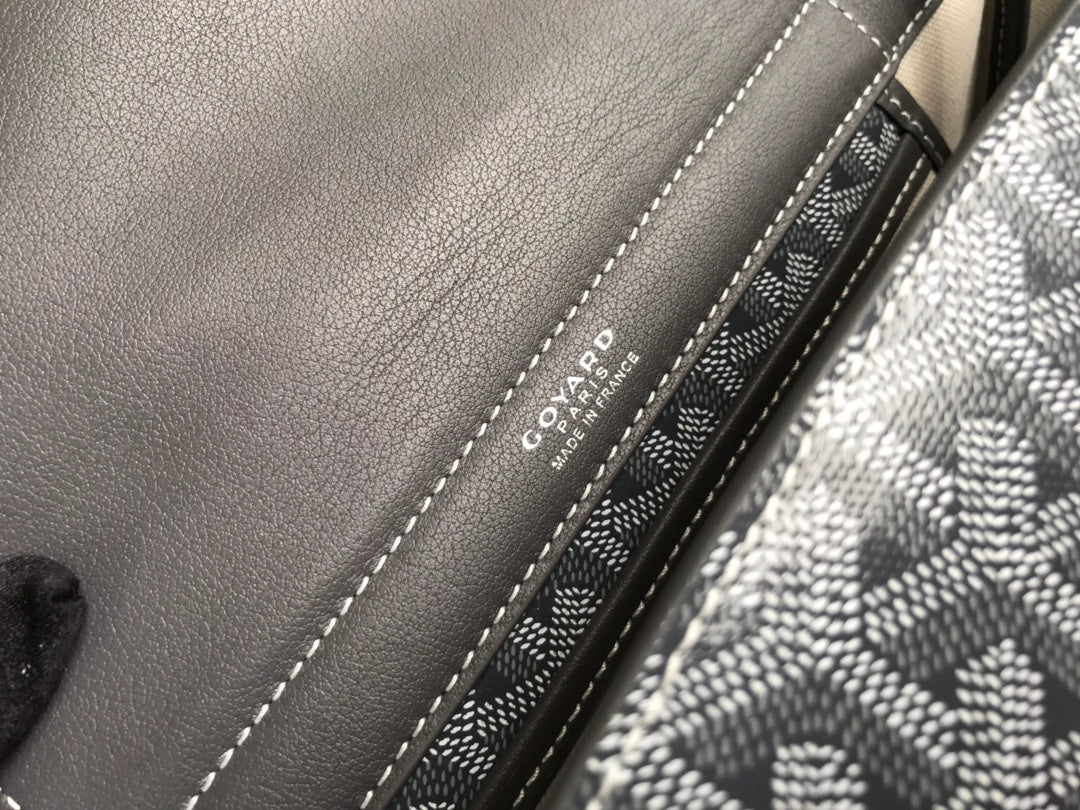 GOYA 26S ROUETTE PM TOTE BAG 30MM IN GRAY CANVAS AND CALFSKIN