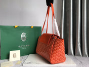 GOYA 26S ROUETTE PM TOTE BAG 30MM IN ORANGE CANVAS AND CALFSKIN