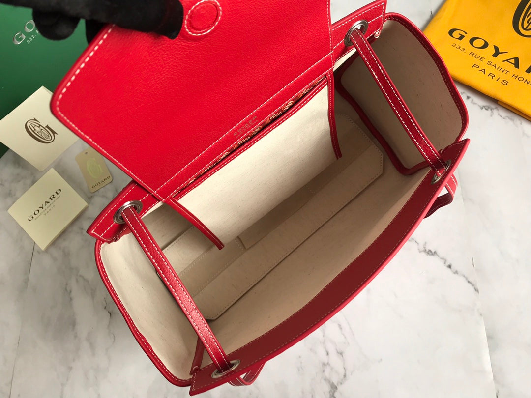 GOYA 26S ROUETTE PM TOTE BAG 30MM IN DARK RED CANVAS AND CALFSKIN