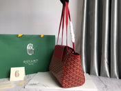 GOYA 26S ROUETTE PM TOTE BAG 30MM IN DARK RED CANVAS AND CALFSKIN