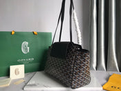 GOYA 26S ROUETTE PM TOTE BAG 30MM IN BLACK AND BROWN CANVAS AND CALFSKIN