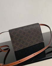 TRIPHOME 20 DOUBLE LAYER MONOGRAM BLACK PATTERN CALFSKIN BAG
