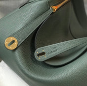 HM LINDY 30 BAG IN DARK GREEN CALFSKIN GOLD HARDWARE