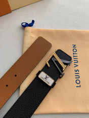 LV 25S BELT 38 MM IN BLACK CALFSKIN 593212