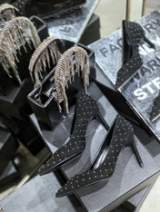 SL CHARLOTTE BEADED PUMPS BLACK SUEDE