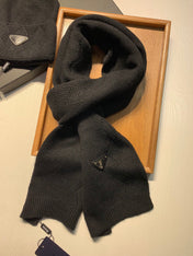 SET SCARF AND HAT IN BLACK WOOL AND RABBIT FUR 416369