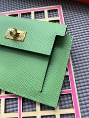 HM Kelly Pocket 13.5 Green Epsom Ghw