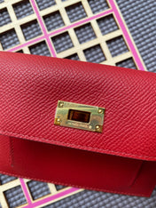 HM Kelly Pocket 13.5 Red Epsom Ghw