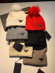 BEANIE HAT IN BLACK WOOL AND RABBIT FUR 361438