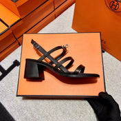MID - SANDAL BLACK CALFSKIN