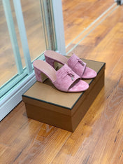 Summer Charms Mules 80 Pink Suede Pink Lambskin