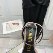 PADLOCK HIGH HEEL 10 CM SANDAL IN DUSTY PINK SHEEPSKIN