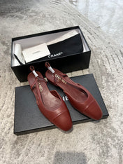 SLINGBACKS WINE RED CALFSKIN