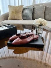 SLINGBACKS WINE RED CALFSKIN