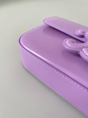 20 CHAIN EMBOSSED ARMPIT BAG PURPLE CALFSKIN
