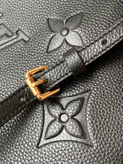 PETIT PALAIS PM MEDIUM SHOULDER BAG 29 IN BLACK EMBOSSED COWHIDE GOLD-TONE HARDWARE